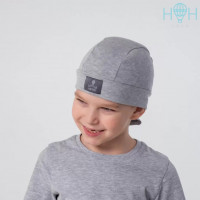 Бандана, серый меланж, нашивка "Little hero"