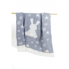 Плед вязаный Ma Licorne 1х1 м. "Lapin" brune (сумерки) 