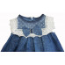 Платье джинсовое украшено кружевом (синий) 
