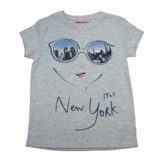 Футболка для девочки New York (серый)