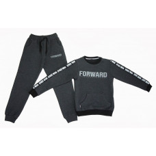 Спортивный костюм для мальчика FORWARD: свитшот, брюки 5-8 лет (серый)