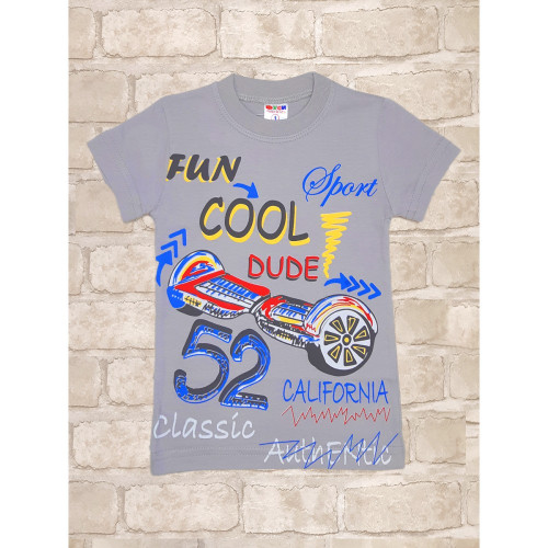 Футболка Fun Cool для мальчика, серая 