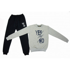 Спортивный комплект YES or NOT для девочки : свитшот,брюки 9-12 (серый)