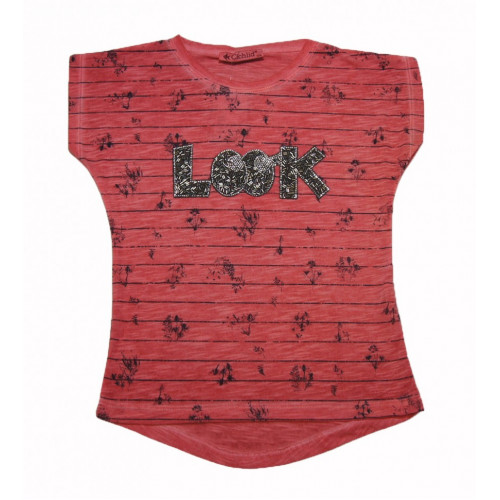 Футболка для девочки Look (гранатовый) Футболка для девочки Look (гранатовый)