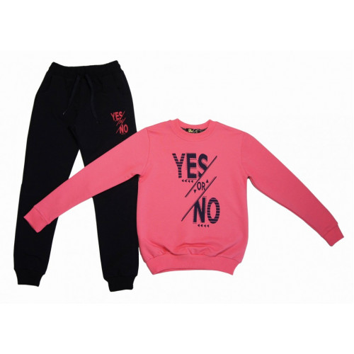 Спортивный комплект YES or NOT для девочки : свитшот,брюки 9-12 (розовый) Спортивный комплект YES or NOT для девочки : свитшот,брюки 9-12 (розовый)