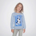 Голубой джемпер для девочки с принтом из пайеток