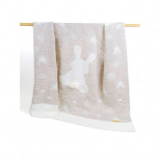 Плед вязаный Ma Licorne 1х1 м. "Lapin" beige (бежевый) 