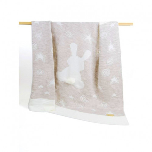 Плед вязаный Ma Licorne 1х1 м. "Lapin" beige (бежевый) 