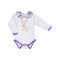 Белое боди  длинный рукав "Сладкая мышка"